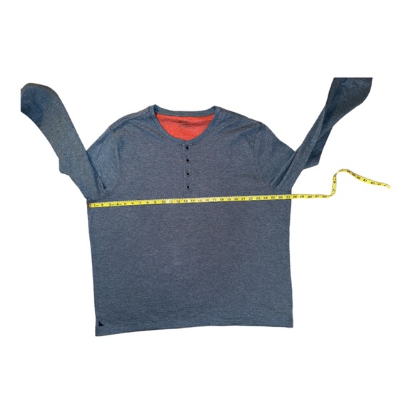 UNTUCKit Henley Grassi-Blue Men’s 3XL 4 Button Front Thick Poly/Cotton Blend - Picture 4 of 9